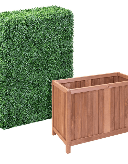 Load image into Gallery viewer, 6ft Faux Boxwood Hedge with Wood Planter Box
